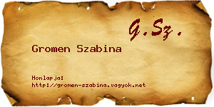 Gromen Szabina névjegykártya